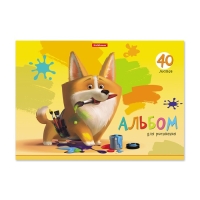 Альбом для рисования А4, 40 листов, блок 120 г/м², на клею, Erich Krause "Корги", 100% белизна, твердая подложка Альбом для рисования А4, 40 листов, блок 120 г/м², на клею, Erich Krause "Корги", 100% белизна, твердая подложка