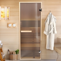 Дверь для бани и сауны стеклянная "Бронза", размер коробки 180х67, 6мм Дверь для бани и сауны стеклянная "Бронза", размер коробки 180х67, 6мм