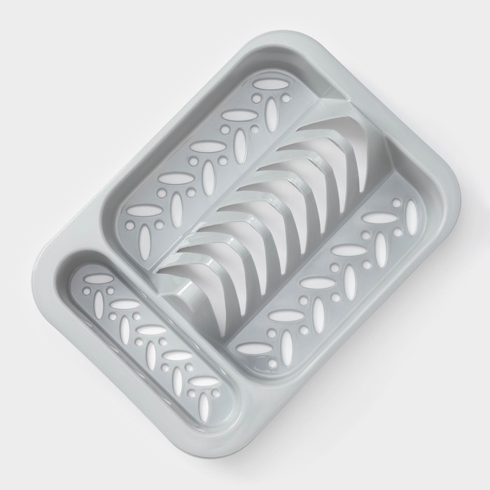 Сушилка для посуды, 33,5&times;24&times;5,5 см, цвет серый