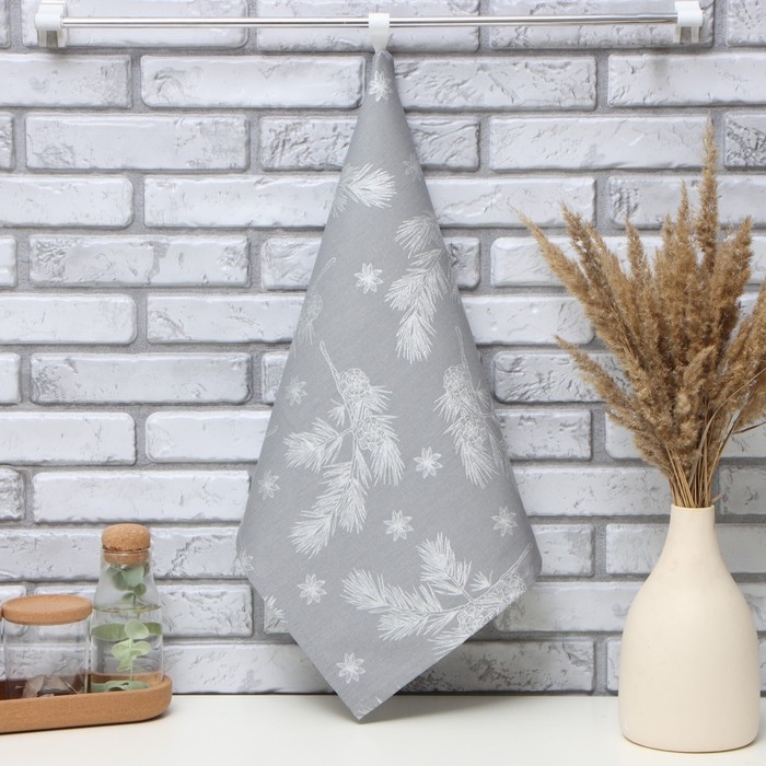 Полотенце Этель &laquo;Серебряные ветки&raquo;, 40х73 см, саржа 190 г/м2