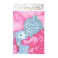 Алмазная мозаика с частичным заполнением на холсте «Котик», 15 х 21 см Алмазная мозаика с частичным заполнением на холсте «Котик», 15 х 21 см