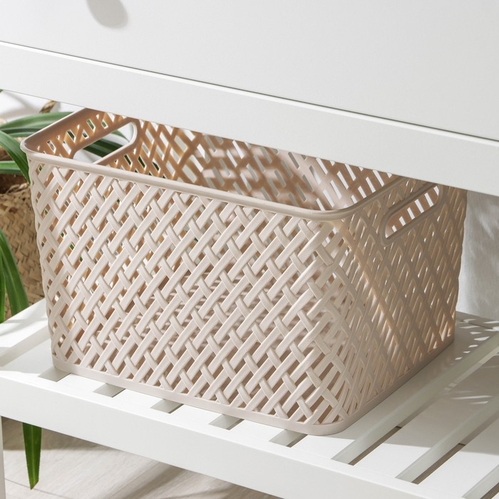 Корзина для хранения «Плетёнка», 35×29×22,5 см, цвет бежевый Корзина для хранения «Плетёнка», 35×29×22,5 см, цвет бежевый