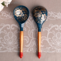 Ложка деревянная, трафаретная, синяя Ложка деревянная, трафаретная, синяя