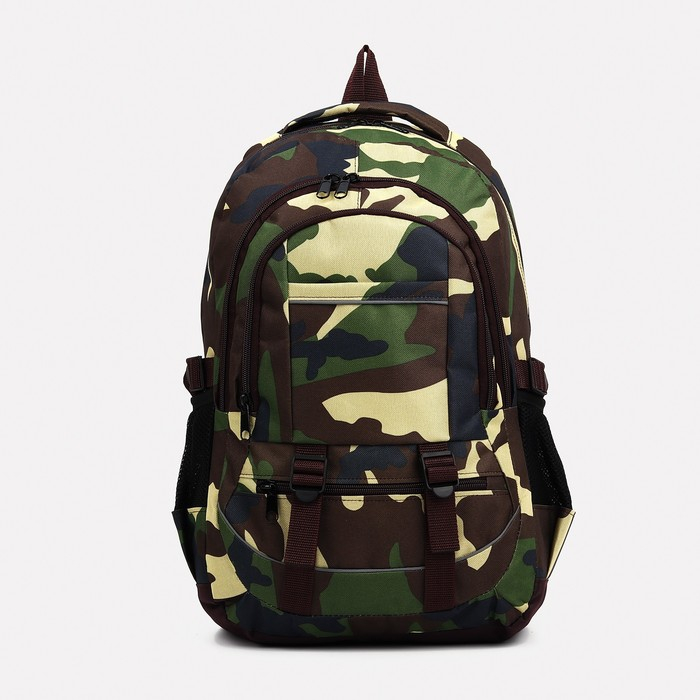 Рюкзак туристический, 22 л, 2 отдела на молниях, 5 наружных карманов, &laquo;ЗФТС&raquo;, цвет камуфляж/хаки