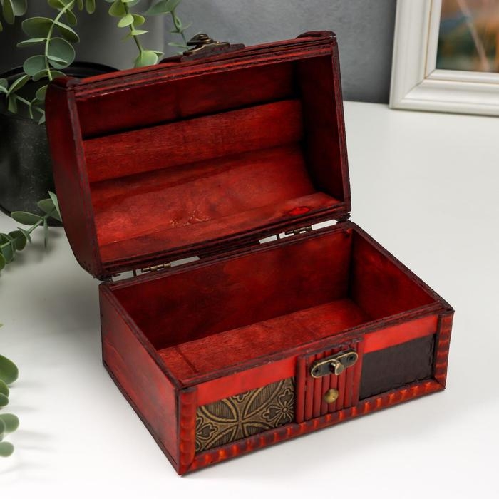 Шкатулка дерево состаренная "Питон и медальон" сундучок МИКС 11х16х10,5 см