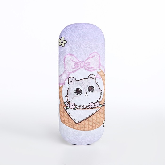 Футляр для очков на хлопушке, длина 16 см, цвет сиреневый Футляр для очков на хлопушке, длина 16 см, цвет сиреневый