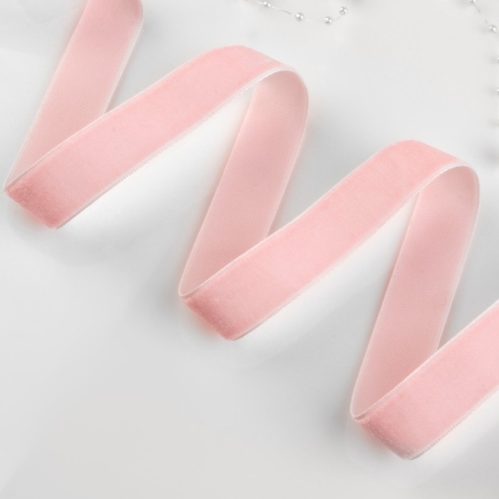 Лента бархатная, 20 мм, 18 ± 1 м, цвет розовый №08 Лента бархатная, 20 мм, 18 ± 1 м, цвет розовый №08