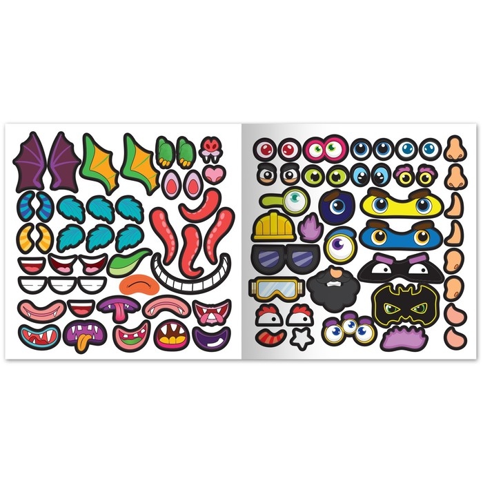 Книга с многоразовыми наклейками «Собери чудика», 12 стр., с маркером, 20 глазок Книга с многоразовыми наклейками «Собери чудика», 12 стр., с маркером, 20 глазок