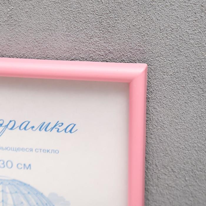 Фоторамка пластик L-4 21х30 см Розовый (пластиковый экран)