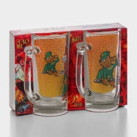 Набор пивных кружек «Приколисты», 330 мл, в подарочной упаковке, 2 шт, рисунок МИКС Набор пивных кружек «Приколисты», 330 мл, в подарочной упаковке, 2 шт, рисунок МИКС