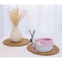 Трикотажная пряжа "Риббон" с люрексом 85м/170&plusmn;5 гр ( Фуксия, люрекс: Радуга)