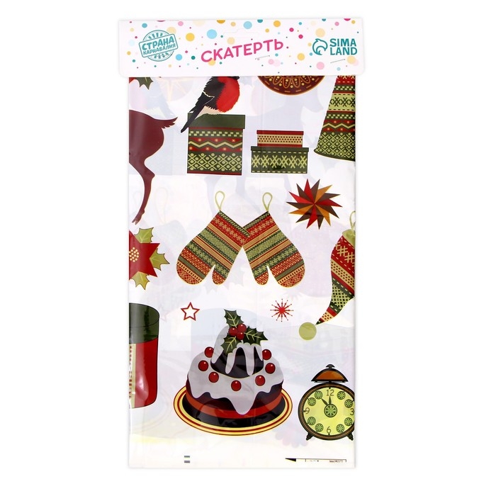 Скатерть &laquo;Новогодние атрибуты&raquo;, 108х180 см