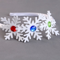 Новый год! Карнавальный ободок &laquo;Снежинки&raquo; со стразами