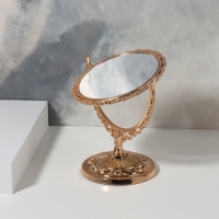 Зеркало настольное &laquo;Круг&raquo;, двустороннее, с увеличением, d зеркальной поверхности 10 см, цвет бронзовый