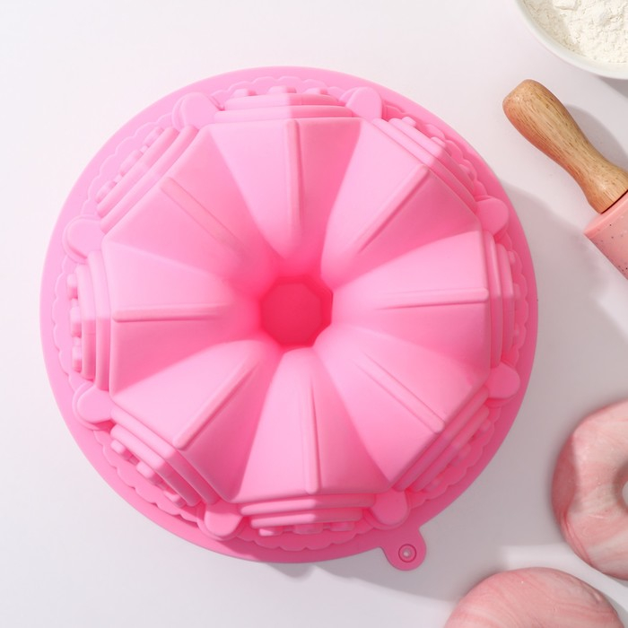 Форма для выпечки Доляна «Немецкий кекс. Замок», силикон, 22×8 см, цвет МИКС Форма для выпечки Доляна «Немецкий кекс. Замок», силикон, 22×8 см, цвет МИКС