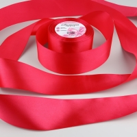 Лента атласная, 50 мм &times; 23 &plusmn; 1 м, цвет ярко-малиновый №28