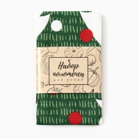 Новый год. Кухонный набор полотенец Доляна &laquo;Тепло Нового года&raquo; 35х60 см-2шт., 100% хлопок, 160 г/м2