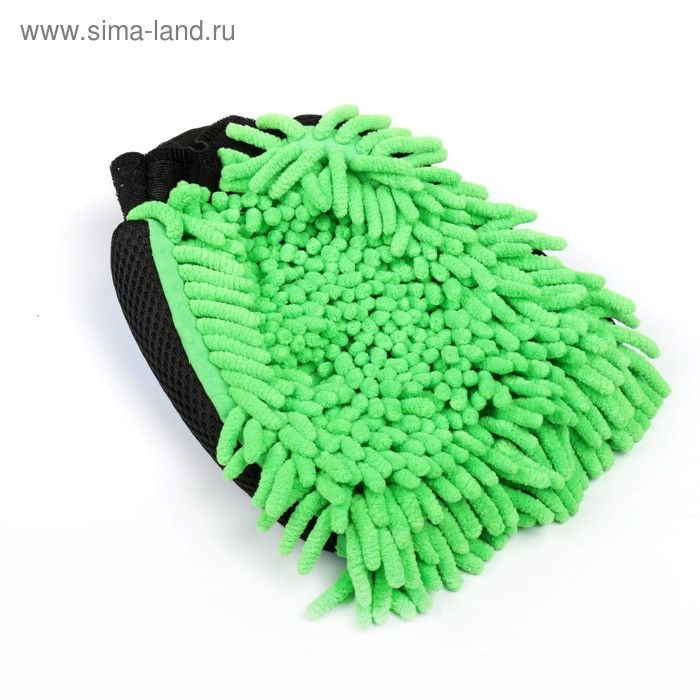 Варежка для мытья авто, 25&times;19 см, двухсторонняя, микс