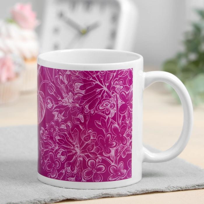 Кружка сублимация Кружка сублимация "Маргарита" цветы, 320 мл, с нанесением