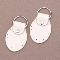 Петля пришивная для сумки, с полукольцом, пара, 7,5 &times; 4 см, цвет молочный/серебряный