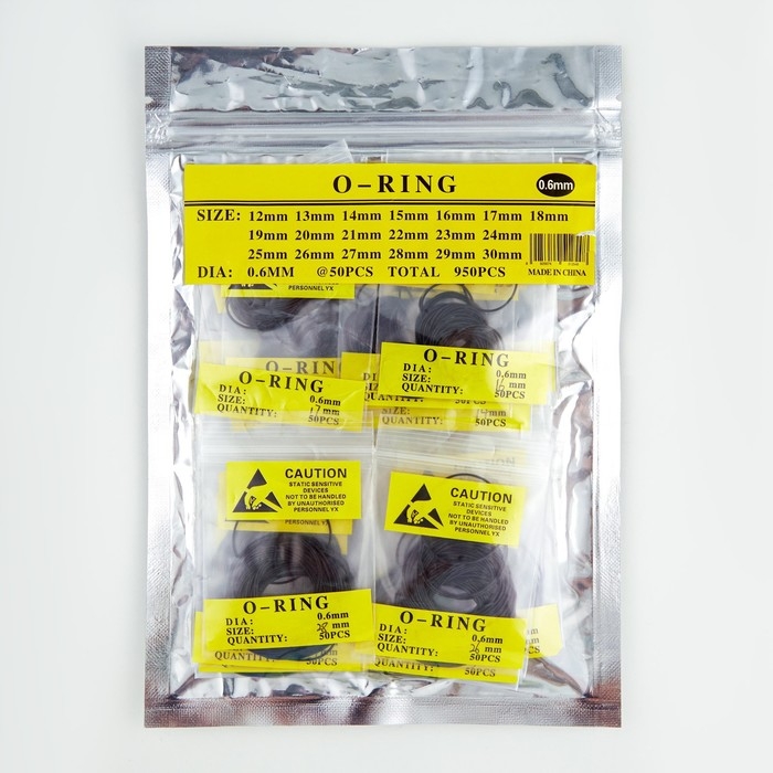 Набор уплотнительных колец на заднюю крышку часов, 950 шт, 12-30 мм, толщина 0.6 мм Набор уплотнительных колец на заднюю крышку часов, 950 шт, 12-30 мм, толщина 0.6 мм