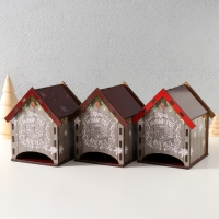 Чайный домик "Новогодние пожелания" 10,5х9,5х12 см МИКС