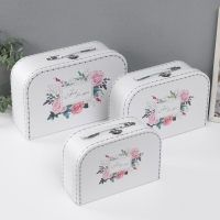 Шкатулка картон сундучок "Цветочный букет" набор 3 шт 29,5х19х10 22х15х8,5 25,5х17х9 см Шкатулка картон сундучок "Цветочный букет" набор 3 шт 29,5х19х10 22х15х8,5 25,5х17х9 см