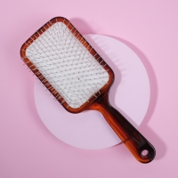 Расчёска массажная, широкая, 9 &times; 24,5 см, цвет &laquo;янтарный&raquo;