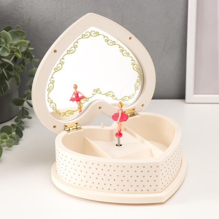 Шкатулка музыкальная механическая Шкатулка музыкальная механическая "Сердце с золотыми узорами" 6,5х19,5х16 см