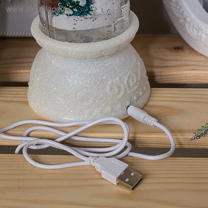 Светодиодная фигура &laquo;Свеча со снеговиком&raquo; 10 &times; 26 &times; 10 см, пластик, блёстки, батарейки ААх3 (не в комплекте), свечение RGB