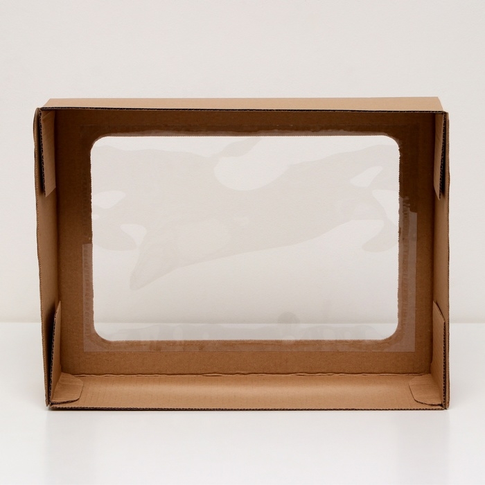 Коробка под торт с окном, крафт, 30 х 40 х 12 см Коробка под торт с окном, крафт, 30 х 40 х 12 см
