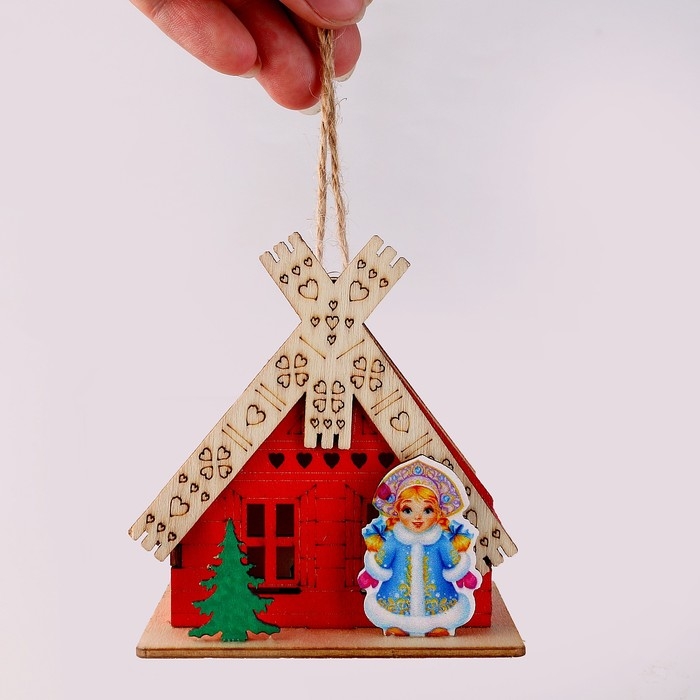 Новый год! Световой декор &laquo;Дом Дед Мороза&raquo; красного цвета, 5,9 &times; 7 &times; 8,3 см