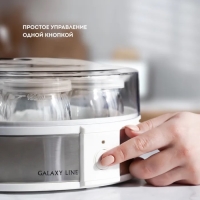 Йогуртница Galaxy GL 2698, 30 Вт, 180 мл, 7 ёмкостей, стекло, бело-серая