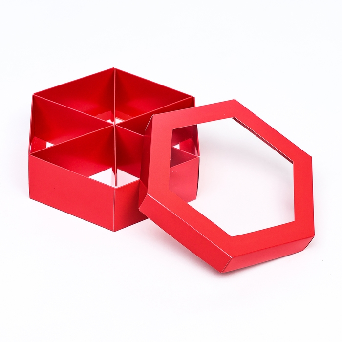 Менажница Красная, 18,5 х 18,5 х 5,5 см Менажница Красная, 18,5 х 18,5 х 5,5 см