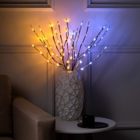 Светодиодная ветка 70 см, 20 LED, золотистая, AAх2 (не в комплекте), свечение тёплое белое Светодиодная ветка 70 см, 20 LED, золотистая, AAх2 (не в комплекте), свечение тёплое белое