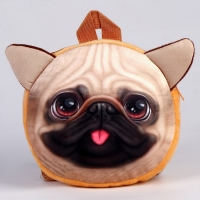 Рюкзак детский для мальчика &laquo;Мопс&raquo;, плюшевый