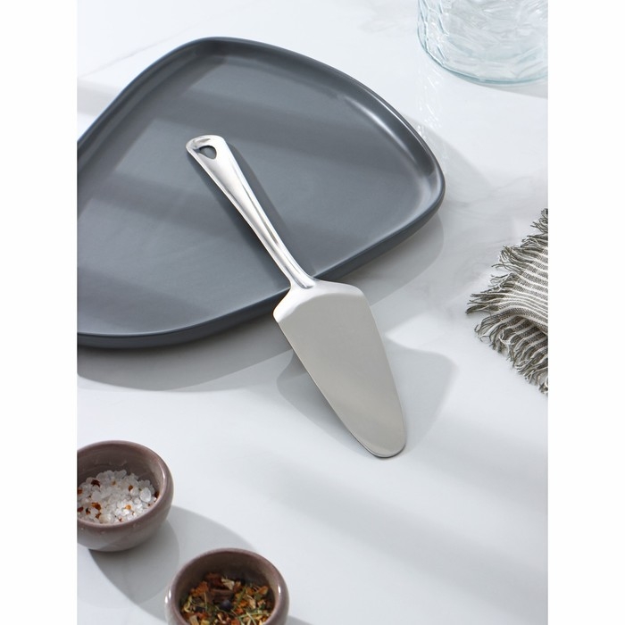 Лопатка из нержавеющей стали Доляна &laquo;Виктория&raquo;, длина 28,5 см, цвет серебряный