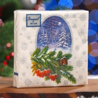 Новый год. Салфетки бумажные Art Bouquet "Зимний лес", 3 слоя, 24x24, 25 листов Новый год. Салфетки бумажные Art Bouquet "Зимний лес", 3 слоя, 24x24, 25 листов