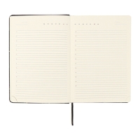 Ежедневник недатированный A5 136 листов, кожзам deVENTE. Marble, твердая обложка с поролоном, перфорация, ляссе, блок 70, черный