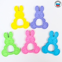 Прорезыватель силиконовый &laquo;Зайка&raquo;, цвет МИКС, КНОПА