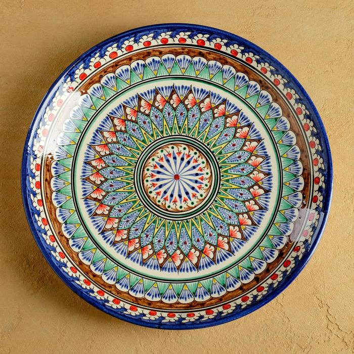 Ляган Риштанская Керамика Ляган Риштанская Керамика "Узоры", 31 см, синий