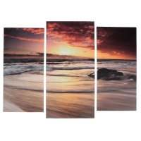 Модульная картина "Морские волны" (2-25х52; 1-30х60) 60х80 см Модульная картина "Морские волны" (2-25х52; 1-30х60) 60х80 см