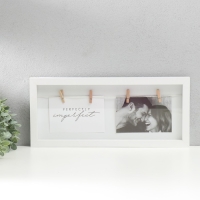 Фоторамка дерево, стекло с прищепками 10х15 см "Локаничность" белая 2,8х42,5х18,5 см Фоторамка дерево, стекло с прищепками 10х15 см "Локаничность" белая 2,8х42,5х18,5 см