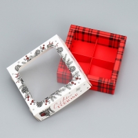 Коробка под 4 конфеты &laquo;С Новым годом!&raquo;, белочка, 10.5 х 10.5 х 3.5 см, Новый год