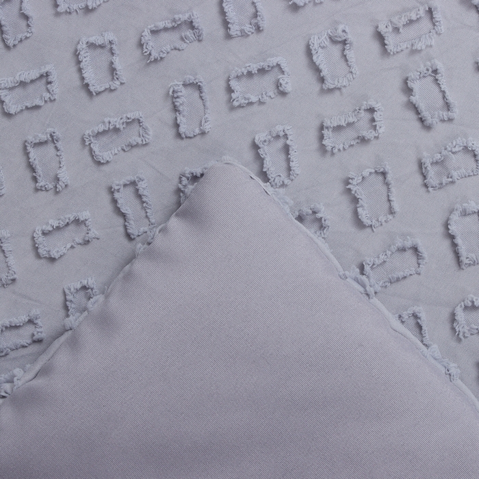 Покрывало LoveLife Tufting: Квадрат цв.серо-сиреневый,  240*230&plusmn;5см, микрофайбер, 100%  п/э