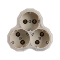 Разветвитель, 3 розетки, 16А, с з/к, белый Разветвитель, 3 розетки, 16А, с з/к, белый