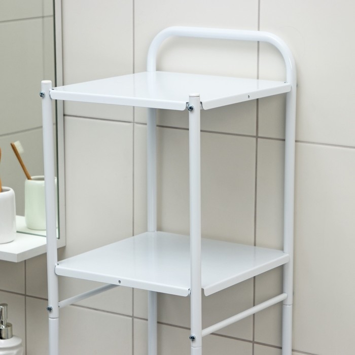 Стеллаж напольный шестиярусный, 29&times;29&times;158,5 см, цвет белый