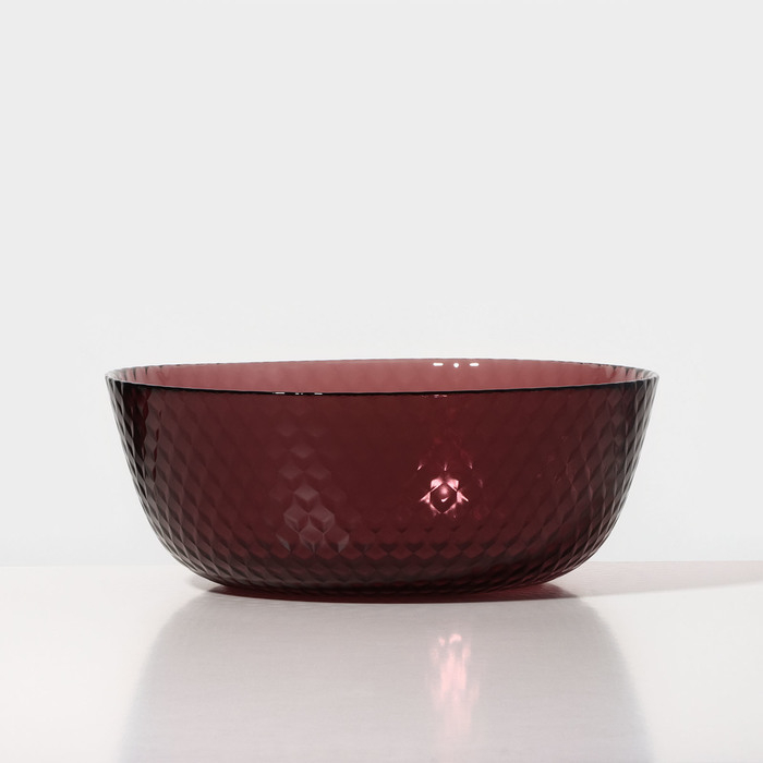 Салатник стеклянный &laquo;Идиллия&raquo;, d=23 см, цвет лилак