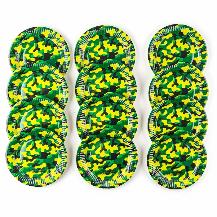 Набор посуды одноразовый «Военный», 12 стаканов, 12 тарелок Набор посуды одноразовый «Военный», 12 стаканов, 12 тарелок