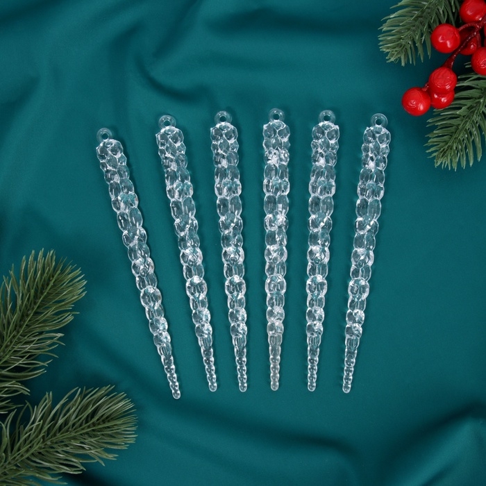 Ёлочные игрушки «Сосулька люкс» (набор 6 шт), 15 см Ёлочные игрушки «Сосулька люкс» (набор 6 шт), 15 см